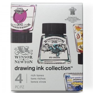 Tinta Ink Collection 4 Rich Tones Para Desenho Winsor & Newton