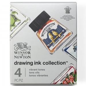 Tinta Ink Collection 4 Vibrant Tones Para Desenho Winsor & Newton
