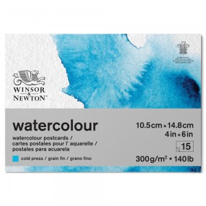 Bloco de Papel Aquarela Cartão Postal Winsor & Newton 10,5x14,8cm 15 Folhas