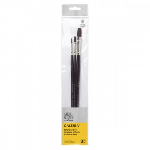 Kit de Pincéis Winsor & Newton Galeria 3 Unidades Cabo Longo