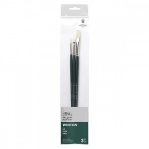 Kit de Pincéis Winsor & Newton Winton Oil 3 Unidades Cabo Longo