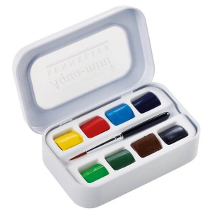 Estojo Aquarela Sennelier L'Aquarelle Aqua - Mini Pastilha 08 Cores