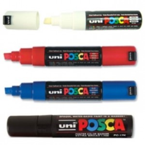 Kit Marcador Uni Posca Extra Board 4 Cores