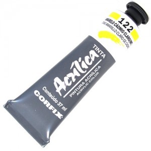 Tinta Acrílica Corfix 37ml 122 Amarelo Cádmio Claro Imit