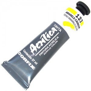 Tinta Acrílica Corfix 37ml 123 Amarelo Cádmio Imit.