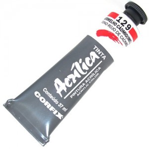 Tinta Acrílica Corfix 37ml 129 Vermelho Cádmio Imit.