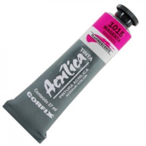 Tinta Acrílica Fluorescente Corfix 37ml 1015 Magenta