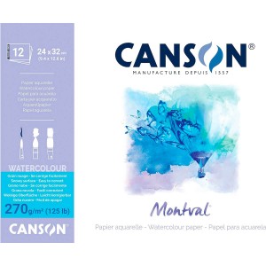 Bloco de Papel Para Aquarela Montval Canson A4 270g/m² 