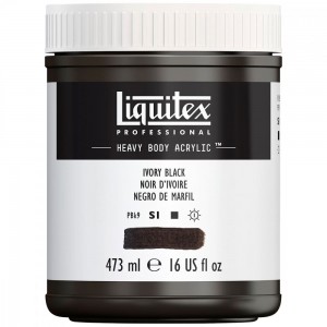 Tinta Acrílica Heavy Body 473ml Ivory Black 244 Liquitex