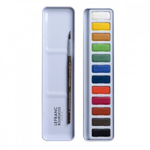 Estojo Aquarela 12 Cores Pastilha Lefranc & Bourgeois