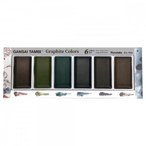 Estojo Aquarela Kuretake Gansai Tambi Graphite Colors 6 Cores