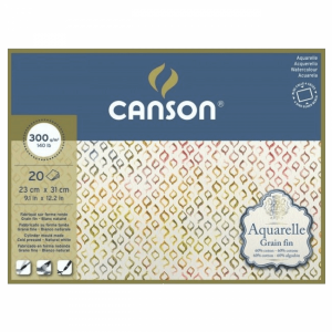 Bloco Canson Aquarelle TF 300g/m² 20 Folhas 23x31cm 