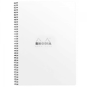 Caderno Rhodia Note Book Papel Quadriculado A4+ Capa Branca
