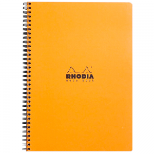 Caderno Rhodia Note Book Papel Quadriculado A4+ Capa Laranja