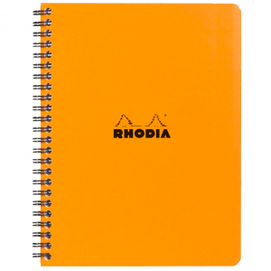 Caderno Rhodia Note Book Papel Quadriculado Capa Laranja A5+