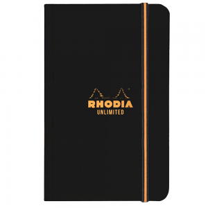 Bloco de Notas Rhodia Quadriculado Unlimited Capa Preta 9X14cm