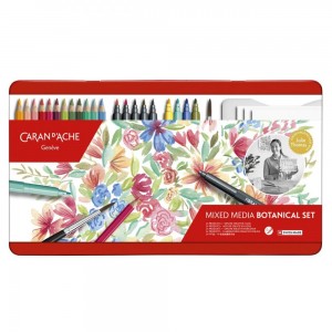 Estojo Caixa Coleção Botânica Mixed Media Caran d'Ache 