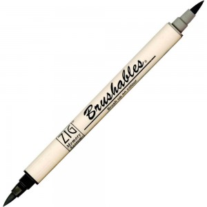 Caneta Brushables Ponta Dupla Kuretake Black