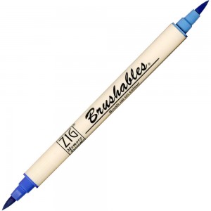 Caneta Brushables Ponta Dupla Kuretake Blue