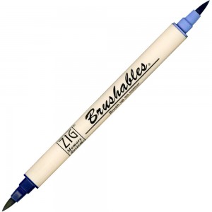 Caneta Brushables Ponta Dupla Kuretake Navy