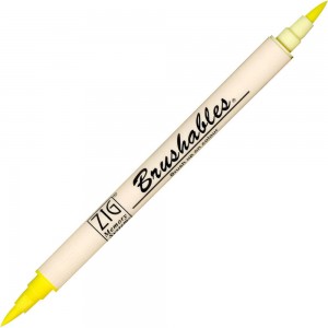 Caneta Brushables Ponta Dupla Kuretake Yellow