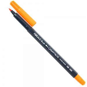 Caneta Caran d'Ache Fibralo Brush Aquarelável Laranja