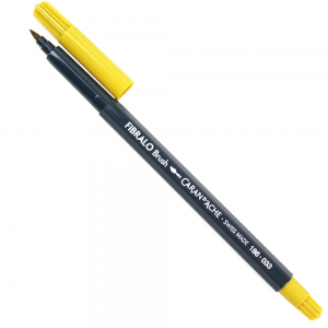 Caneta Caran d'Ache Fibralo Brush Aquarelável Mostarda