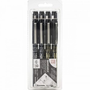 Estojo Caneta Nanquim Mangaka Black 8 Pontas Kuretake 
