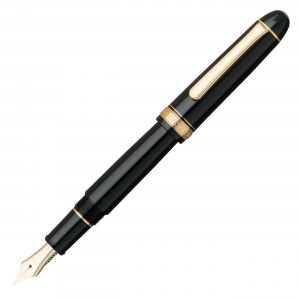 Caneta Tinteiro Platinum Century 3776 Black Pena de Ouro 14K Média