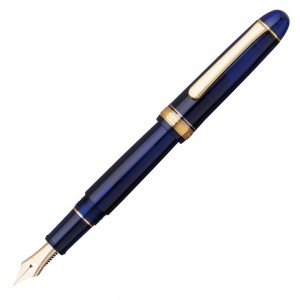 Caneta Tinteiro Platinum Century 3776 Chartres Blue Pena de Ouro 14K Média