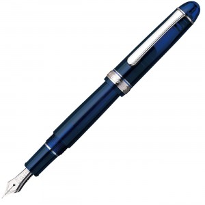 Caneta Tinteiro Platinum Century 3776 Chartres Blue Pena de Ouro 14K Fina