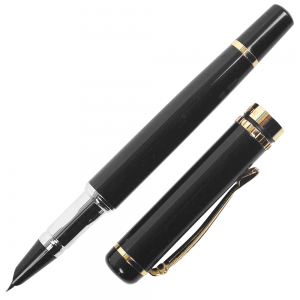 Caneta Tinteiro Yiren Black Gold Pena Fina 3156 