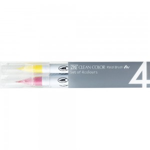 Estojo Caneta Kuretake Zig Clean Color Real Brush Pop Colours 4 Unidades