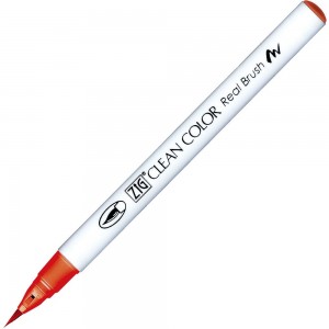 Caneta Zig Clean Color Real Brush Kuretake 209 Cadmium Red