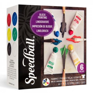 Kit Tinta Xilogravura Para Tecido Speedball 06 Cores