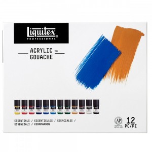 Estojo Tinta Guache Acrílica 22ml 12 Cores Liquitex