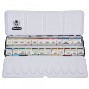 Estojo Tinta Aquarela Pastilha 24 Cores Schmincke Horadam
