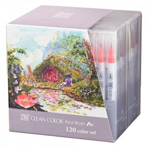 Estojo Zig Real Brush 120 Cores Kuretake