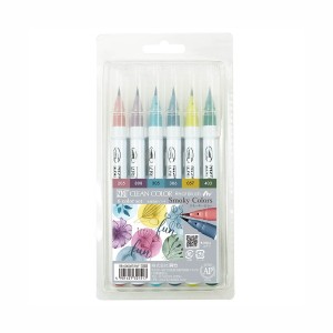 Estojo Caneta Kuretake Zig Clean Color Real Brush Smoke 6 Unidades