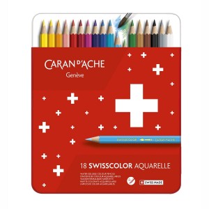 Lápis Aquarela SWISSCOLOR Caran D'Ache 18 Cores