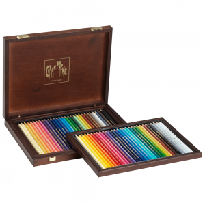 Estojo De Desenho Caran D' Ache Luxo 60 Lápis Caixa Madeira