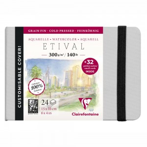 Bloco de Papel Para Aquarela Etival 15x10 Ed Customizada 300g/m²