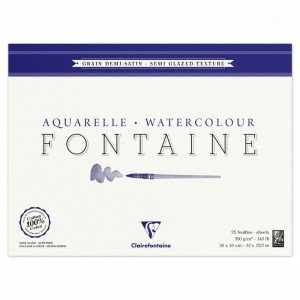 Bloco Papel Para Aquarela Fontaine Semi Satinado 30x40cm 300g/m²