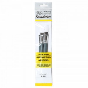 Kit De Pincéis Acrilica Winsor & Newton Foundation 03 Unidades Chato 5295002
