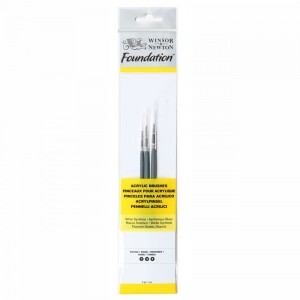 Kit De Pincéis Acrilica Winsor & Newton Foundation 03 Unidades Redondo 5295001