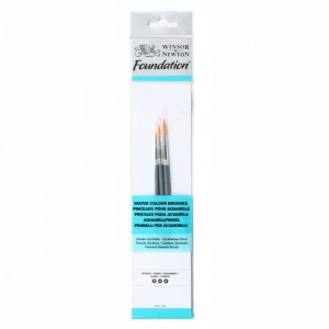 Kit De Pincéis Aquarela Winsor & Newton Foundation 03 Unidades Redondo 5295010