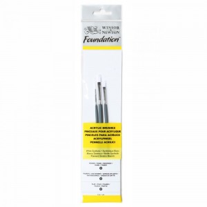 Kit De Pincéis Acrilica Winsor & Newton Foundation 03 Unidades Sortidos 5295003