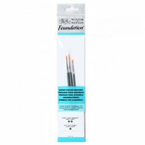 Kit De Pincéis Aquarela Winsor & Newton Foundation 03 Unidades Sortidos 5295011