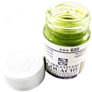 Tinta Guache Talens Para Caligrafia 620 Olive Green 16ml