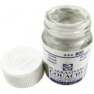 Tinta Guache Talens Para Caligrafia 800 Silver 16ml